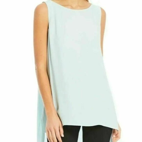 Eileen Fisher Tops - EILEEN FISHER Ice Blue Silk Sleeveless Tunic | SZ L